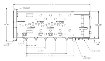 TE 2085945-1 QSFP+ Cage Assembly 2x1 Port With Connector Included Lightpipe 14 Gb/s image 2