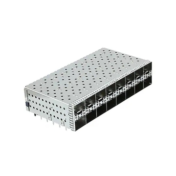 TE 2149490-5 SFP+ Cage 2x8 ports avec connecteur intégré à ajustement serré à travers le trou inclus Lightpipe