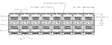 قفص TE 2149490-5 SFP+ ذو منفذين و8 منافذ مع موصل مدمج، يتضمن فتحة تثبيت بالضغط، صورة أنبوب ضوئي 3
