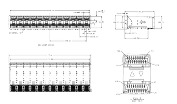 2-2349201-2 zSFP+ behuizing 2x12 poorten met geïntegreerde connector 56 Gb/s afbeelding 2