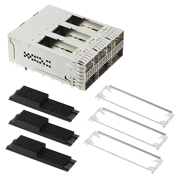 Conjunto da gaiola de TE 2299924-3 ZQSFP+ com porto do dissipador de calor 2x3 com conector integrado 25 Gb/s