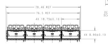 TE 2170790-5 QSFP28 Cage Ganged (1 x 4) with Heat Sink Connector Included Lightpipe image 2