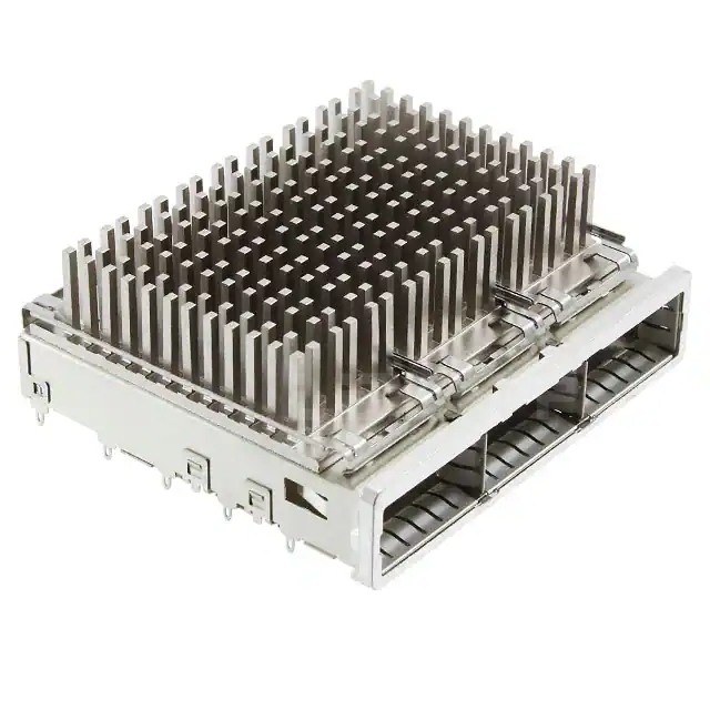 TE 2007456-3 QSFP+ Cage Ganged (1 x 3) with Heat Sink Connector Customer Applied Gasket