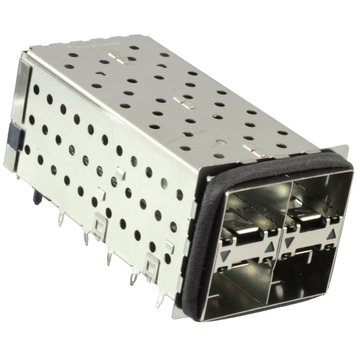 TE 2007417-7 SFP+ Receptacle with Cage Ganged (2x2) Connector 80 (20 x 4) Position Included Lightpipe