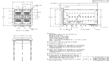 TE 2007417-7 SFP+ レセプタクル、ケージギャング（2x2）コネクタ、80（20 x 4）位置付属、ライトパイプ画像2