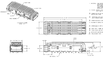 TE 2170705-6 ZQSFP+ behuizing met koelribbenconnector, interne/externe EMI-veren inbegrepen, afbeelding van de lichtgeleider 2