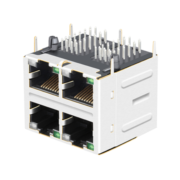 LPJG27664B92NL 1000 μαγνητικοί συνδετήρες RJ45 2x2 θυρών Base-T με εικόνα 3 πράσινων/πράσινων και κίτρινων LED
