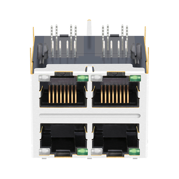 LPJG27664B92NL 1000 μαγνητικοί συνδετήρες RJ45 2x2 θυρών Base-T με εικόνα 2 πράσινων/πράσινων και κίτρινων LED
