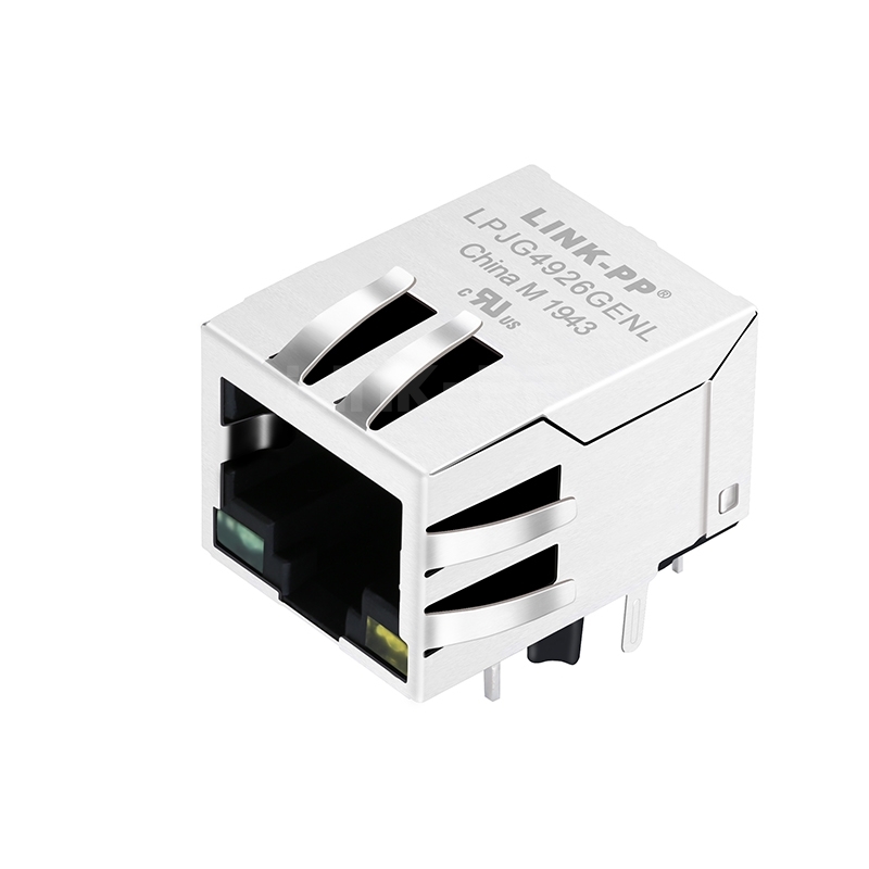 LPJG4926GENL 1000 Base-T Single Port POE+ RJ45 Female Connector Tab Down Green/Yellow Led
