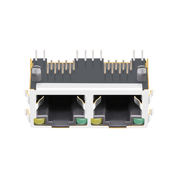 LPJE201-0AHNL RJ45 1X2-poortaansluitingen zonder geïntegreerde magneten. Lipje omhoog. Groen/gele LED (afbeelding 4).