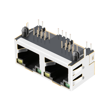 LPJE201-0AHNL RJ45 1X2-poortaansluitingen zonder geïntegreerde magneten. Lipje omhoog. Groen/gele LED (afbeelding 2).