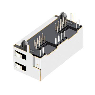 LPJE201-0AHNL RJ45 1X2-poortaansluitingen zonder geïntegreerde magneten. Lipje omhoog. Groen/gele LED (afbeelding 5).