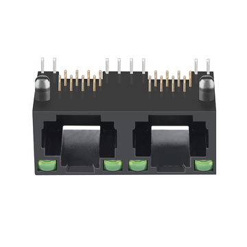 LPJE201NWNL RJ45 1X2 modulaire jack zonder geïntegreerde magneten. Lipje omhoog. Groen/groene LED-afbeelding 2.