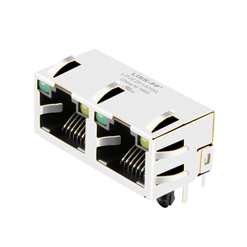 te 6116353-4 compatible lpje201ahnl rj45 1x2 port jacks without magnetics tab up green yellow led
