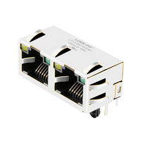 TE 6116353-1 Compatível LPJE201AGNL RJ45 1X2 Porta Modular Jack Sem Aba Magnética UP LED Amarelo/Verde