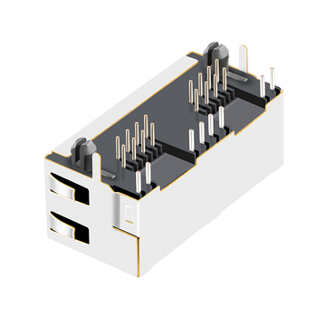 TE 6116353-1 Compatible LPJE201AGNL RJ45 1X2 Port Modular Jack Without Magnetics Tab UP Yellow/Green LED image 5
