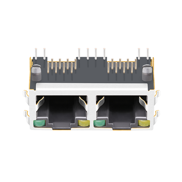 TE 6116353-1 Compatible LPJE201AGNL RJ45 1X2 Port Modular Jack Without Magnetics Tab UP Yellow/Green LED image 4