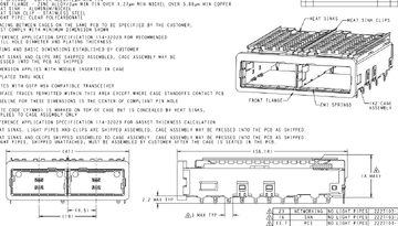 TE 2227103-3 ZQSFP+ 1x2 Cage met koelblokconnector, drukpassing, doorsteekmontage, 28 Gb/s (afbeelding 2)