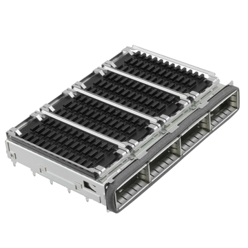 TE 2170287-7 QSFP+ Cage Ganged (1x4) With Heat Sink Connector 14 Gb/s Elastomeric Gasket