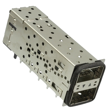 TE 2085945-6 QSFP+ Receptacle With Cage Ganged (2x1) Connector Elastomeric Gasket Included Lightpipe