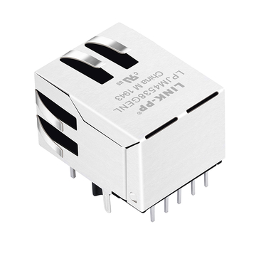 LPJM4538GENL 5G Base-T RJ45-aansluiting met transformator, enkele poort, lipje omlaag, groene/gele LED (afbeelding 5)