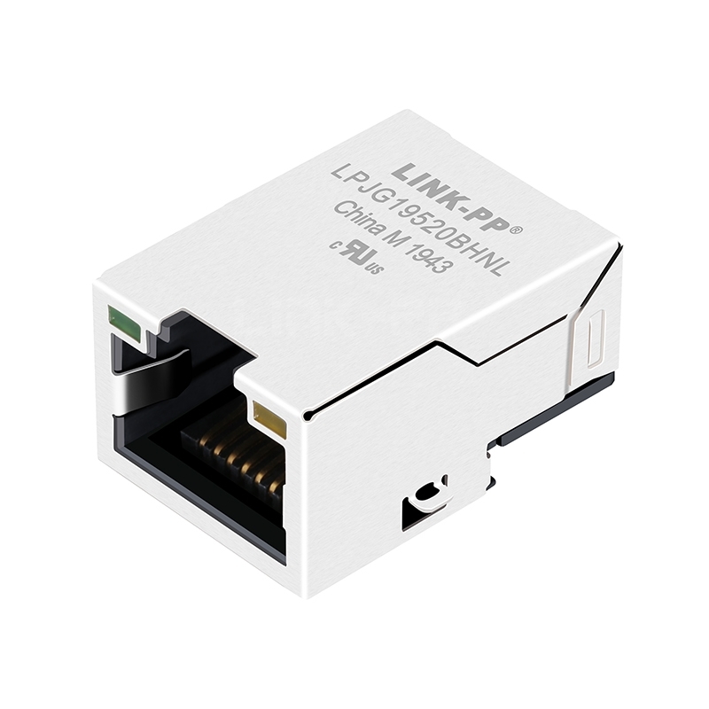 LPJG19520BHNL 100/1000 Base-T Tab Up Green/Yellow Led Single Port Shielded RJ45 Connector Module