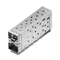 Compatible con TE 1-2007492-5. LINK-PP Conector de jaula de puerto LP21BC01101 SFP+ 2x1 con tubo de luz externo/interno