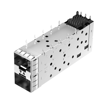 TE 1-2007492-6 Compatibile LINK-PP LP21BC01201 Presa SFP+ con gabbia di protezione, connettore accoppiato (2x1) incluso, immagine Lightpipe 5