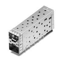 Compatible con TE 1-2007492-7. LINK-PP Conector de jaula de puerto LP21BC01301 SFP+ 2x1 con tubo de luz externo