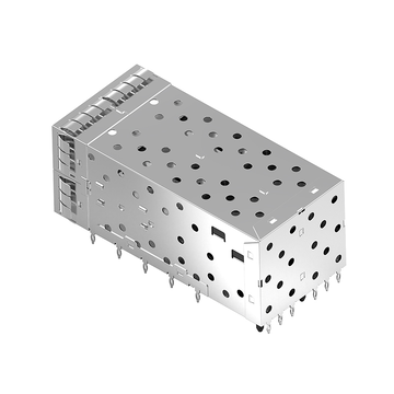 TE 1-2007637-8 Compatibile LINK-PP Connettore SFP+ a gabbia a 2x2 porte LP22BC01001, montaggio a pressione con foro passante (immagine 2).