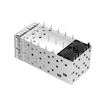 TE 1-2007637-8 Compatibile LINK-PP Connettore SFP+ a gabbia a 2x2 porte LP22BC01001, montaggio a pressione con foro passante (immagine 4).