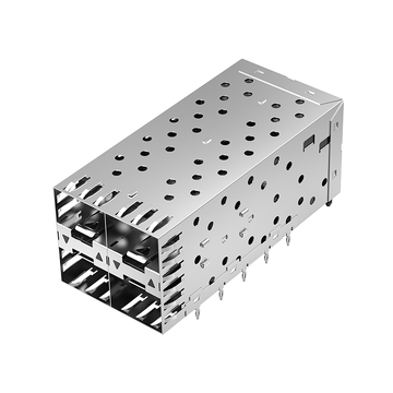 LINK-PP LP22AC01301 2x2 Port SFP Cage Connector Press-Fit With Outer LightPipe