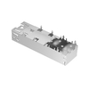 Jaula SFP de 747370009 puerto Molex 11 compatible con LP02000AC1, ajuste a presión, orificio pasante con resorte EMI (imagen en miniatura)