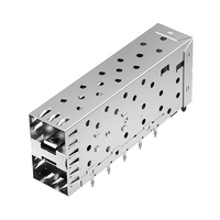 Compatible TE1658391-2 LINK-PP LP21AC02001 Connecteur cage SFP 2x1 à ajustement serré, trou traversant, angle droit