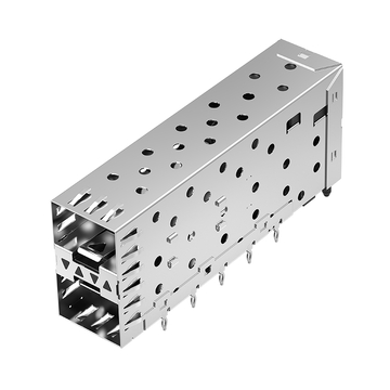 LP21AC02101 sfp 2x1 cage&connector press-fit with inner outer light pipe emi spring finger