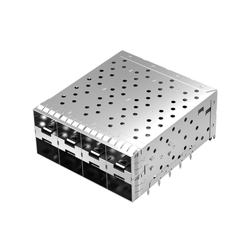 LP24BC01001 2x4 منفذ SFP + موصل قفص الضغط من خلال الفتحة، الزاوية اليمنى