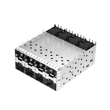 تي إي 2007394-8 متوافق LINK-PP موصل قفص منافذ SFP+ LP24BC01001 ذو 2x4 منفذ، يُركّب بالضغط من خلال فتحة قائمة، الصورة 4