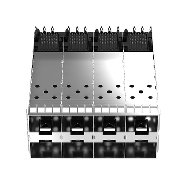 تي إي 2007394-8 متوافق LINK-PP موصل قفص منافذ SFP+ LP24BC01001 ذو 2x4 منفذ، يُركّب بالضغط من خلال فتحة قائمة، الصورة 5