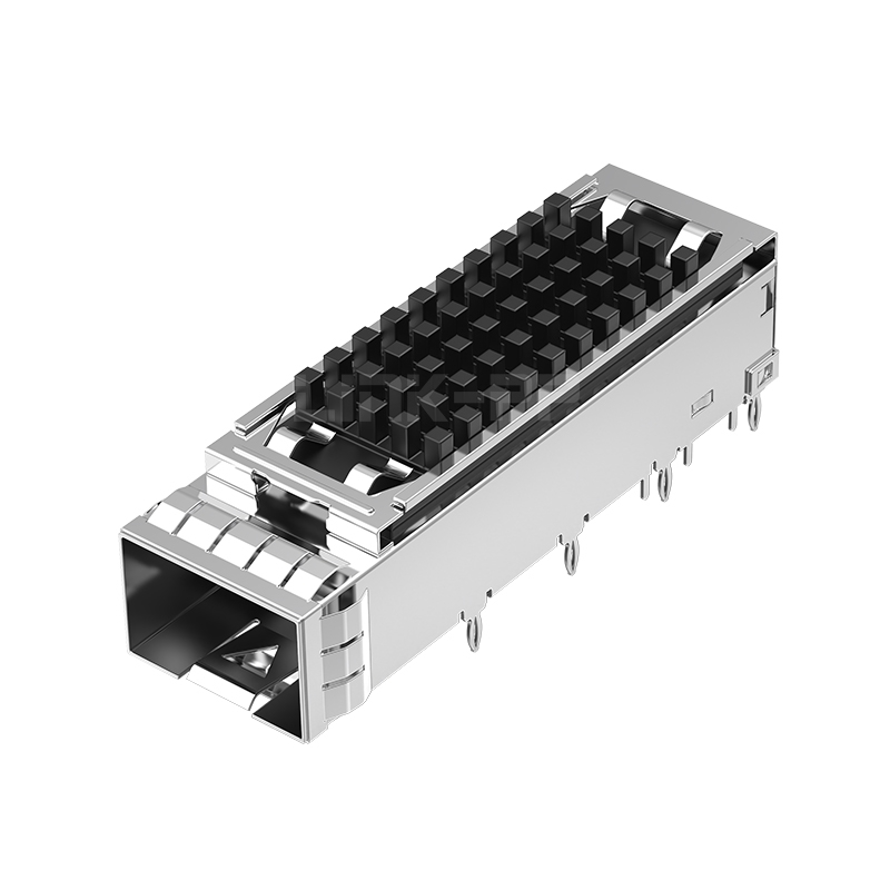 Molex 1111128120 Compatible LP11BC02030 SFP+ Cage With Heat Sink EMI Spring Finger Press-Fit Through Hole, Right Angle