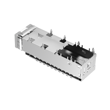 Совместимый с Molex 1111128120 корпус SFP+ LP11BC02030 с радиатором, пружинным фиксатором для защиты от электромагнитных помех, запрессовываемый через отверстие, прямой угол (изображение 3)