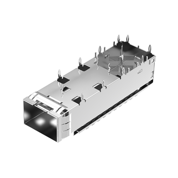 Совместимый с Molex 1111128120 корпус SFP+ LP11BC02030 с радиатором, пружинным фиксатором для защиты от электромагнитных помех, запрессовываемый через отверстие, прямой угол (изображение 4)