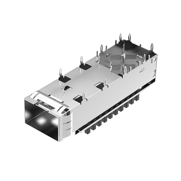 Amphenol U77-E16E8-2001 Compatible LP11BC02050 SFP+ 1x1 Cage With Heat Sink Press-Fit Through Hole Right Angle image 3