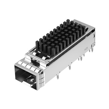 Amphenol U77-E16E8-2001 Compatible LP11BC02050 SFP+ 1x1 Cage With Heat Sink Press-Fit Through Hole Right Angle