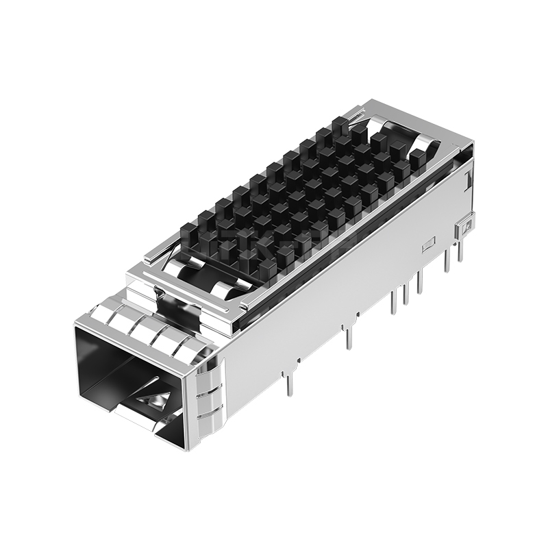 LP11BCS2030 SFP+ 1x1 Cage With Heat Sink Sorder Through Hole, Right Angle