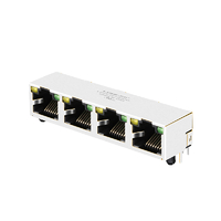 Pulse E5J88-11CJ22-L Compatible LINK-PP LPJE401BGNL RJ45 1X4 Port PCB Jacks Without Magnetics Tab Up Yellow/Green LED