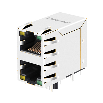 LPJE106XBGNL 2X1 θύρα διπλής θύρας PCB Gang Gang Connector Jack RJ45 κίτρινο/πράσινο LED χωρίς μαγνητικά στοιχεία εικόνα 3