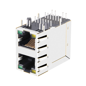 LPJE106XBGNL 2X1 θύρα διπλής θύρας PCB Gang Gang Connector Jack RJ45 κίτρινο/πράσινο LED χωρίς μαγνητικά στοιχεία εικόνα 4