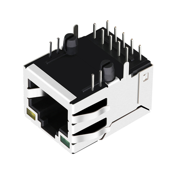 LPJG16302AENL منفذ واحد RJ45 مغناطيسي 100/1000 Base-T، علامة التبويب لأعلى، مؤشر LED أخضر/أصفر، الصورة 2