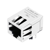 Conector LPJ00407CNL RJ45 com guia magnética integrada 10/100 Base-T para baixo, porta única sem LED imagem do polegar 2