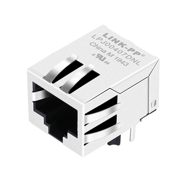 LPJ00407CNL RJ45-connector met 10/100 Base-T geïntegreerde magneten, lipje omlaag, enkele poort, zonder LED (afbeelding 2)